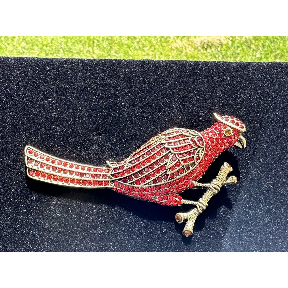 New HEIDI DAUS Cardinal BIRD PIN SIAM Red‎ COLOR